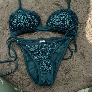 Sequin Teal Venus Bikini